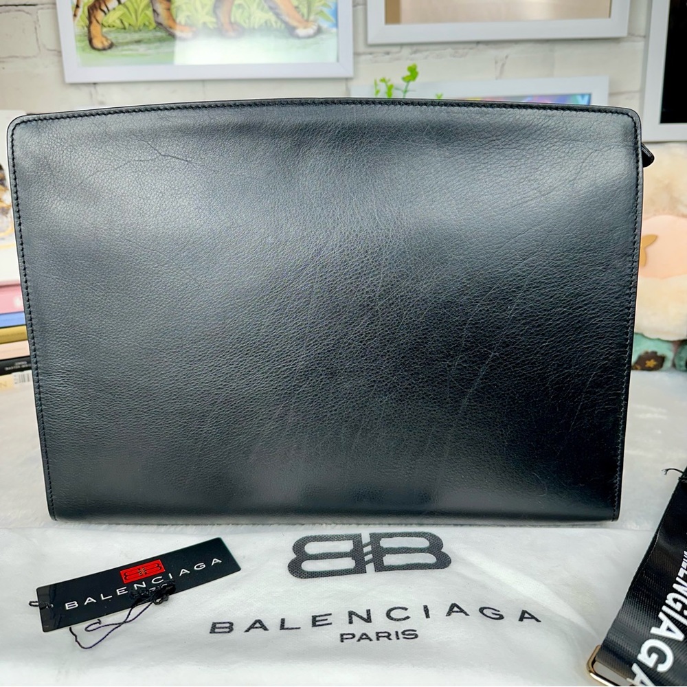 Balenciaga black leather business travel laptop bag NEW WITH TAGS RARE - Picture 4 of 15